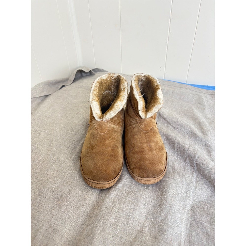 Lamo Womens Chestnut Brown Suede Faux Fur Lined Ankle Boots Size 8 26050207